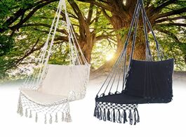 Foto van Meubels hammock chair macrame swing hanging cotton rope for indoor