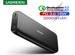 Foto van Telefoon accessoires ugreen power bank 20000mah fast phone charger quick charge 4.0 qc3.0 portable e