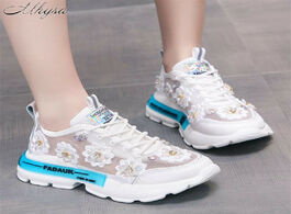 Foto van Schoenen 2020 chunky sneakers fashion crystal women vulcanize shoes comfort white walking platform f