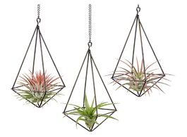 Foto van Meubels 3 pack hanging air plant holder geometric planter rack tillandsia hanger with chain for home