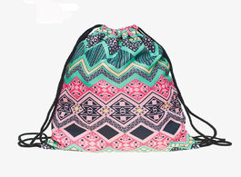 Foto van Tassen shoulder bag women 3d digital printing fabric shopping unisex bundle backpack drawstring men 
