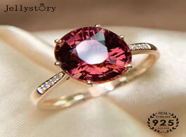 Foto van Sieraden jellystory vintage 925 silver jewelry rings with oval shape ruby emerald gemstone adjustabl
