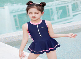 Foto van Sport en spel girls one piece swimsuit skirt 3 9 years solid kids baby toddler beach wear swimming b