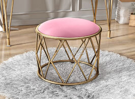 Foto van Meubels luxury nordic golden iron dressing stool multicolor change shoes small sofa stools ottomans 