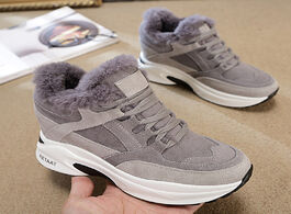 Foto van Schoenen women s sneakers winter warm plush fur height increase chunky female casual platform shoes 