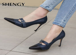 Foto van Schoenen 2020 new fashion sexy thin high heels office lady pumps woman shoes slip on spring retro wo