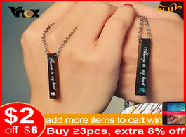 Foto van Sieraden vnox customize couple necklaces trendy vertical bar pendant for men women engraving name an