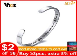 Foto van Sieraden vnox i love you to the moon and back cuff bangles bracelets for women men 6mm stainless ste