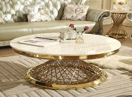 Foto van Meubels italian style modern marble coffee table dining large round luxury living room nordic stainl