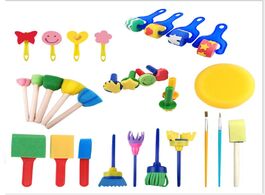 Foto van Kantoor school benodigdheden toys for children 1set wooden plastic handle diy painting sponge brush 