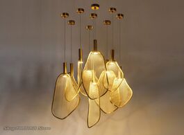 Foto van Lampen verlichting modern fan shape led pendant lights personality parlor lamp bedroom restaurant ha