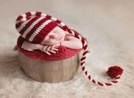 Foto van Baby peuter benodigdheden knitting long tails christmas hat newborn photography props stripe crochet