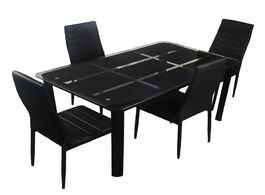 Foto van Meubels us warehouse rectangle tempered glass dining table set