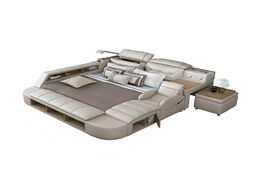 Foto van Meubels smart bed frame camas bedroom set furniture lit beds massage genuine leather speaker bluetoo
