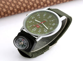 Foto van Horloge womage kids watches children fashion outdoor sports boys military officer fabric band watch 