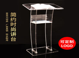 Foto van Meubels simple transparent acrylic church podium welcoming platform table consultation reception des