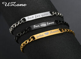 Foto van Sieraden uzone 8mm customized words bar bracelets for women men stainless steel name date engraved b