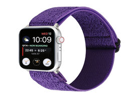 Foto van Horloge cnsuper pure color buckle elastic watch band strap for iwatch series se 6 5 4 3 2 compatible