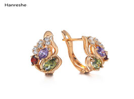Foto van Sieraden hanreshe copper stud earrings punk jewelry party romantic luxurious natural zircon exquisit