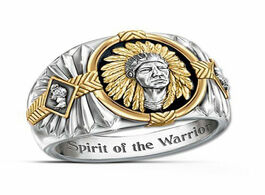 Foto van Speelgoed native american red indian chief of a tribe hip hop metal ring nickel plated alloy for boy