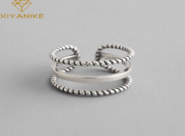 Foto van Sieraden xiyanike 925 sterling silver party rings vintage weaving three layer open finger jewelry fo