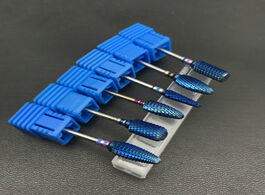 Foto van Schoonheid gezondheid blue tungsten carbide bur nano coating nail drill bit metal bits for manicure 