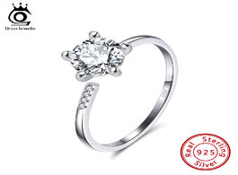 Foto van Sieraden orsa jewels 925 sterling silver solitaire rings big cubic zircon female adjustable open wed