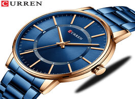 Foto van Horloge curren simple thin quartz watches for men classic business stainless steel clock relogio mas