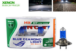 Foto van Auto motor accessoires xencn h7 12v 55w 5300k blue diamond light car headlight halogen bulb ultimate