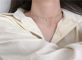 Foto van Sieraden trendy 925 sterling silver exquisite stars moon choker necklace shiny zircon necklaces fine