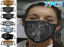 Foto van Beveiliging en bescherming 2pcs animal print mask reusable mouth protective caps adult washable face