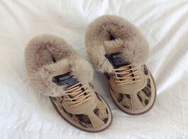 Foto van Schoenen 2019 winter leopard shoes women vulcanized fashion warm fur flats female sneakers hot lace 