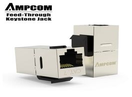 Foto van Elektronica ampcom cat7 rj45 inline coupler keystone jack sheilded straight through module adapter c