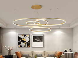 Foto van Lampen verlichting gold frame led chandelier for living room bedroom dining fixtures acrylic ceiling