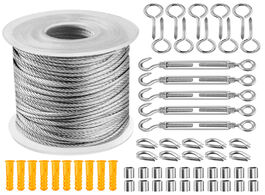 Foto van Gereedschap stainless steel wire rope cable package with accessories clipscable railing kit