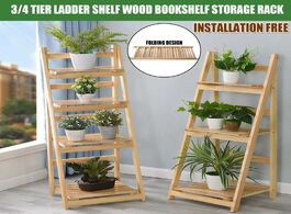 Foto van Meubels folding 3 4 tier ladder wooden flower plant rack stand shelves for balcony shelf yard living