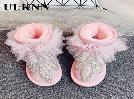 Foto van Baby peuter benodigdheden ulknn kids winter boots for children girls pink rhinestones non slip 2020 