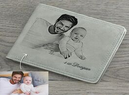 Foto van Tassen customized picture engraving wallet men pu leather diy creative bifold custom photo lettering