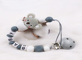 Foto van Baby peuter benodigdheden customized name pacifier clips chain koala silicone bead dummy newborn att