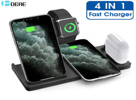 Foto van Telefoon accessoires dcae 15w qi wireless charger 4 in 1 fast charging station for apple watch 6 se 