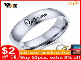 Foto van Sieraden vnox free engraving personalized name ring for women men 6mm stainless steel wedding band c