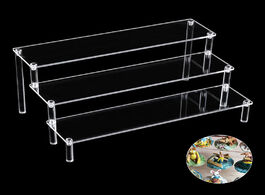 Foto van Huis inrichting clear acrylic three stair craft display stand story doll jewelry cosmetics rack with