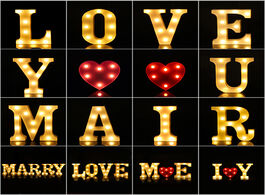 Foto van Huis inrichting alphabet letter lights led heart symbol sign night light for christmas valentine s d