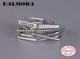 Foto van Sieraden balmora real 925 sterling silver forever rings for women gifts her open irregular finger ri