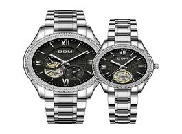 Foto van Horloge dom automatic mechanical watch couple waterproof sport stainless steel women s luminous men 