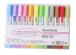 Foto van Huis inrichting 12x glitter double line outline pen writing drawing marker pens for art painting