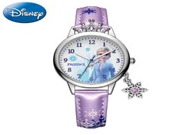 Foto van Horloge frozen disney princess series elsa luxury bling rhinestone crown snowflake pendant beautiful