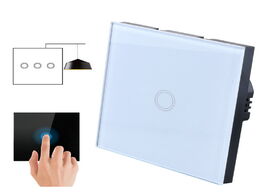 Foto van Elektrisch installatiemateriaal wall touch light switch sensor switches eu stanard glass panel power