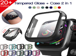 Foto van Horloge tempered glass screen protector pc bumper case for apple watch series 6 se 5 4 3 cover slim 
