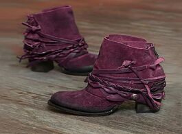 Foto van Schoenen vintage women high heels ankle boots retro shoes rubber casual fall winter ladies female ch